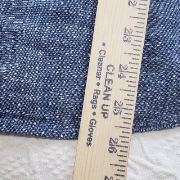 Rails Shirt Womens Large Blue Button Down Linen Blend Heart Chambray Long Sleeve - Picture 7 of 7